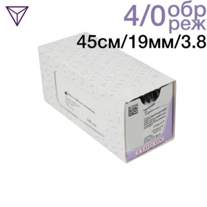 ������ �������� ������ Vicryl W9386 4/0 (45��, ���� �������-���.19��, 3/8) ��/12��.