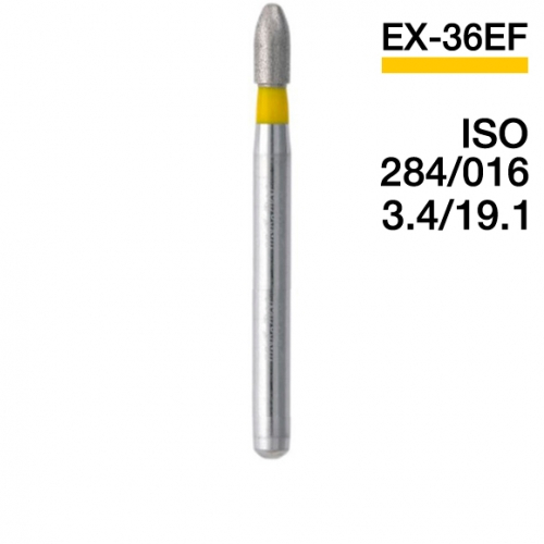 Боры алмазные MANI EX-36EF, Жёлтый (5 шт./уп.)