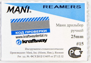 Reamers Mani 25мм №15. Дрильборы ручные (уп./6 шт.)