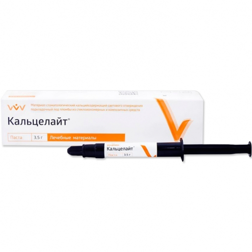 Кальцелайт 3,5г-светоотверждаемый, рентгеноконтрастный подкладочный материал с кальцием, паста, Влад