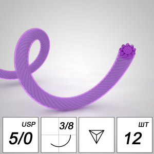 ������ �������� ��������� �  ���������������.  5/0 braided RR 16 mm 3/8  75 cm (12 ��)