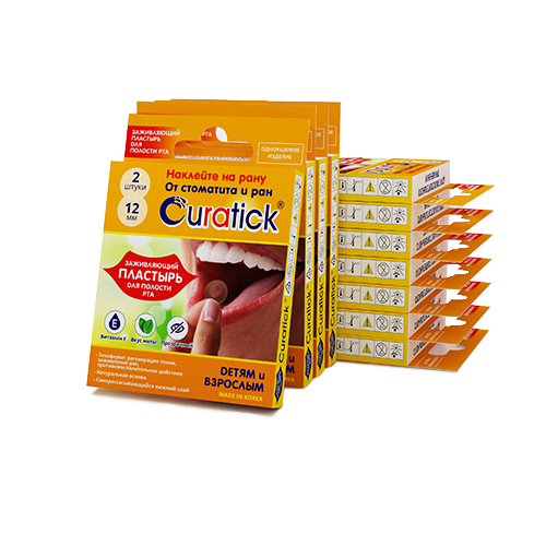 Curatick, Заживляющий пластырь для полости рта уп 2 шт.