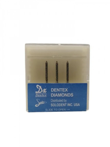 Боры алмазные DENTEX Diamonds 357A Голубой Цилиндр с усеченным концом (уп3шт.)