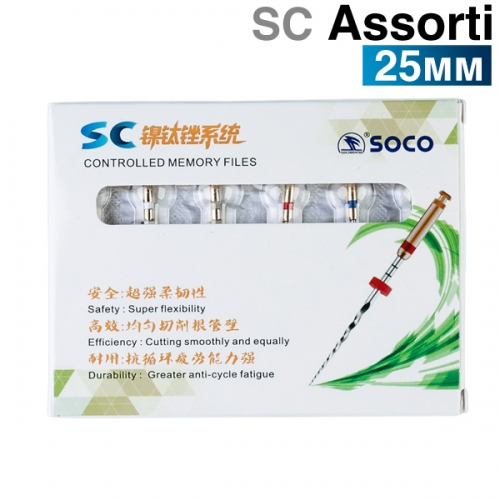 Файлы SC 25мм Ассорти машинные с памятью формы (6шт.) SOCO