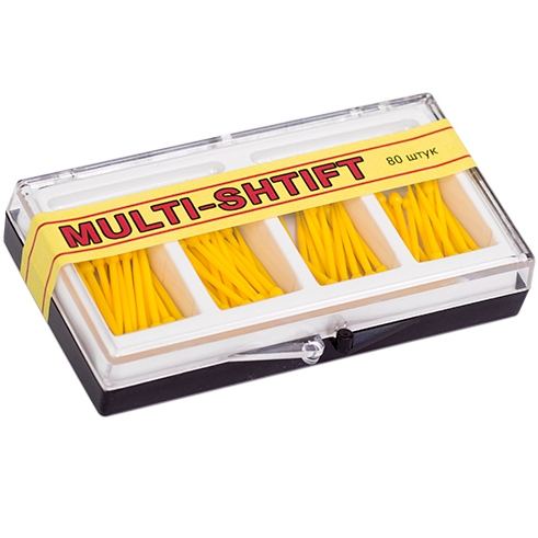 Штифты беззольные Multi-Shtift желтые (80шт.), РуДент